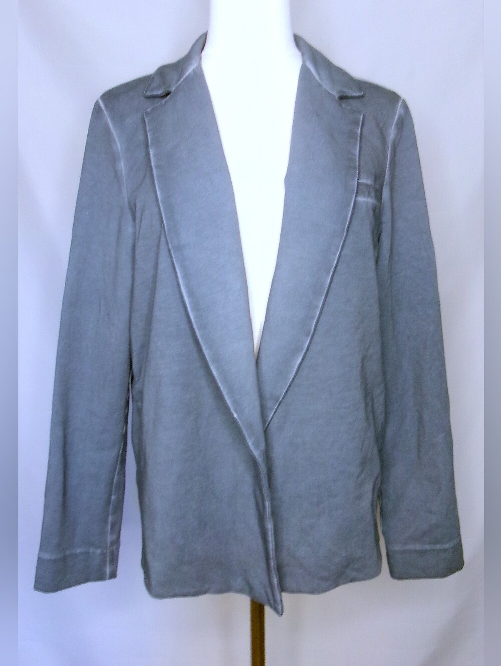 Nic+Zoe Gray Cotton Knit Blazer Jacket Size L